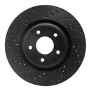 R1 14-19 Nissan X-Trail Front Drilled & Slotted Black Brake Rotor Set