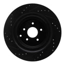 R1 09-24 Infiniti QX70 Rear Drilled & Slotted Black Brake Rotor Set
