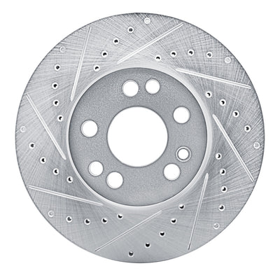 R1 91-99 Mercedes-Benz S350 Front Left Drilled & Slotted Silver Brake Rotor
