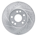 R1 91-99 Mercedes-Benz S350 Front Left Drilled & Slotted Silver Brake Rotor