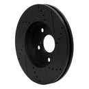 R1 92-06 Lexus ES300 Front Left Drilled & Slotted Black Brake Rotor