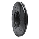 R1 10-16 Volvo XC60 Front Left Drilled & Slotted Black Brake Rotor