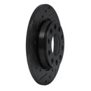 R1 01-03 Volkswagen EuroVan Front Left Drilled & Slotted Black Brake Rotor