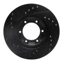 R1 84-87 Isuzu Pickup Front Right Drilled & Slotted Black Brake Rotor