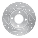 R1 82-98 Audi Coupe Rear Right Drilled & Slotted Silver Brake Rotor