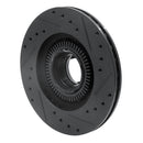 R1 93-94 Ford Explorer Front Left Drilled & Slotted Black Brake Rotor