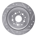 R1 90-92 Lexus LS400 Rear Left Drilled & Slotted Silver Brake Rotor