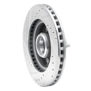 R1 87-93 Ford Mustang Front Right Drilled & Slotted Silver Brake Rotor