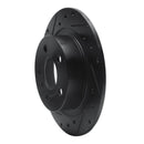 R1 14-25 BMW i3 Rear Left Drilled & Slotted Black Brake Rotor