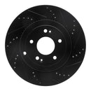 R1 10-16 Hyundai Genesis Coupe Rear Right Drilled & Slotted Black Brake Rotor