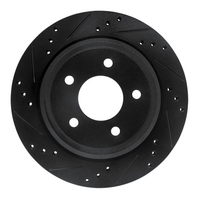 R1 10-11 Ford Ranger (USA/Canada) Rear Left Drilled & Slotted Black Brake Rotor