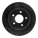 R1 10-11 Ford Ranger (USA/Canada) Rear Left Drilled & Slotted Black Brake Rotor