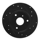 R1 05-16 Smart Fortwo Front Right Drilled & Slotted Black Brake Rotor