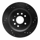 R1 03-11 Cadillac BLS (Mexico) Rear Left Drilled & Slotted Black Brake Rotor