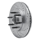 R1 04-08 Ford F-150 RWD Front Right Drilled & Slotted Silver Brake Rotor