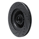 R1 70-72 Dodge Charger Front Right Drilled & Slotted Black Brake Rotor