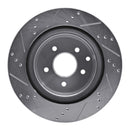 R1 03-08 Infiniti G35 Rear Right Drilled & Slotted Silver Brake Rotor