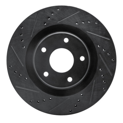R1 05-13 Cadillac XLR Front Left Drilled & Slotted Black Brake Rotor