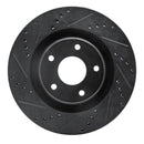 R1 05-13 Cadillac XLR Front Left Drilled & Slotted Black Brake Rotor