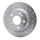 R1 90-95 Mercedes-Benz 300SL Rear Left Drilled & Slotted Silver Brake Rotor