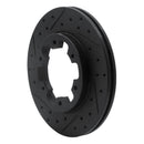 R1 83-85 Nissan 720 DATSUN Front Left Drilled & Slotted Black Brake Rotor