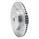 R1 06-18 Lexus HS250H Front Right Drilled & Slotted Silver Brake Rotor