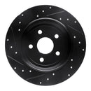 R1 11-22 Dodge Durango Front & Rear Drilled & Slotted Black Brake Rotor Set
