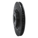 R1 07-11 Lexus GS350 Right Front Drilled & Slotted Black Brake Rotor