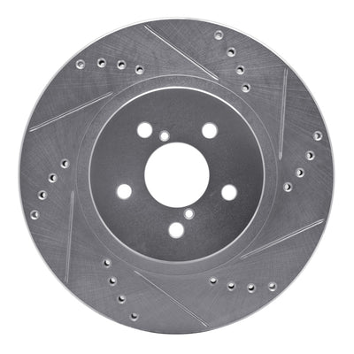 R1 17-23 Subaru Impreza Front Right Drilled & Slotted Silver Brake Rotor