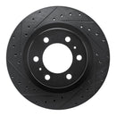 R1 2022-2025 Lexus LX600 Front Left Drilled & Slotted Black Brake Rotor