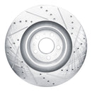 R1 20-25 Tesla Model Y Front Left Drilled & Slotted Silver Brake Rotor