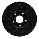 R1 03-05 Infiniti G35 Front & Rear Drilled & Slotted Black Brake Rotor Set
