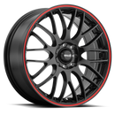Maxxim Maze 15x6.5 8x100/114.3 ET38 Black/Red Stripe