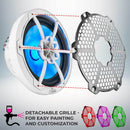 DS18 NXL-M Series Speaker w/ RGB LED Lights 8in 2-Way 125 Watts RMS 4 ohm White w/ Cover