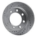 R1 71-97 Dodge D300 Front Left Drilled & Slotted Silver Brake Rotor