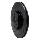 R1 12-19 Fiat 500 Front & Rear Drilled & Slotted Black Brake Rotor Set