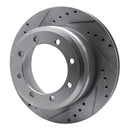 R1 05-12 Ford F-350 Super Duty 2WD Rear Left Drilled & Slotted Silver Brake Rotor
