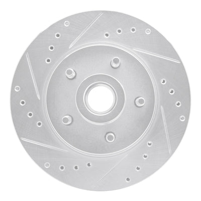 R1 84-87 Lincoln Mark VII Front Left Drilled & Slotted Silver Brake Rotor
