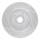R1 84-87 Lincoln Mark VII Front Left Drilled & Slotted Silver Brake Rotor