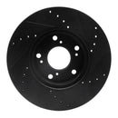 R1 03-07 Honda Accord Front & Rear Drilled & Slotted Black Brake Rotor Set