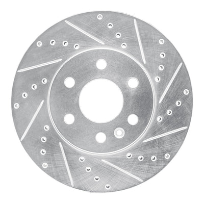 R1 15-20 Chevrolet Colorado Front Right Drilled & Slotted Silver Brake Rotor