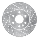 R1 15-20 Chevrolet Colorado Front Right Drilled & Slotted Silver Brake Rotor