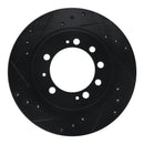 R1 83-89 Chrysler Conquest Rear Left Drilled & Slotted Black Brake Rotor