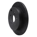 R1 09-17 Suzuki Grand Vitara Rear Right Drilled & Slotted Black Brake Rotor