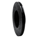 R1 89-99 Infiniti I30 Front Left Drilled & Slotted Black Brake Rotor