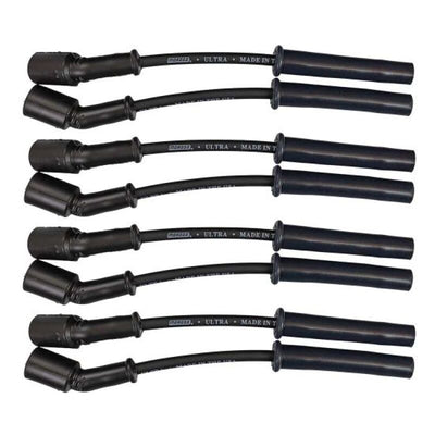 Moroso GM LS 5.7L/6.0L/6.2L/7.0L Ultra 350 8mm Multi-Angle Boot Ignition Spark Plug Wire Set - Black
