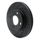 R1 78-92 Audi 80 Front Left Drilled & Slotted Black Brake Rotor