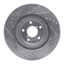 R1 01-08 Saab 9-2X Front Right Drilled & Slotted Silver Brake Rotor