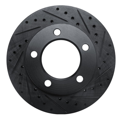 R1 94-96 Ford F-150 4WD Front Right Drilled & Slotted Black Brake Rotor