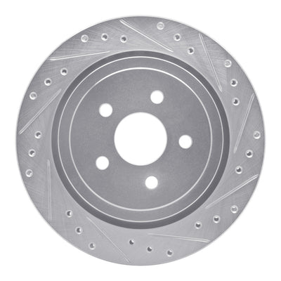 R1 89-95 Chrysler Daytona Rear Right Drilled & Slotted Silver Brake Rotor